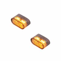HIGHSIDER pro Little Star-MX Pro LED 2in1 Blinker-Positionsleuchten-Kombination Modul Gehäuse Schwarz / Linse Rauchgrau (Paar), Vorn