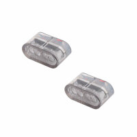 HIGHSIDER pro Little Star-MX Pro LED 2in1 Blinker-Positionsleuchten-Kombination Modul Gehäuse Schwarz / Linse Rauchgrau (Paar), Vorn