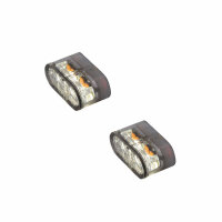 HIGHSIDER pro Little Star-MX Pro LED 2in1 Blinker-Positionsleuchten-Kombination Modul Gehäuse Schwarz / Linse Rauchgrau (Paar), Vorn
