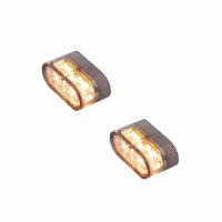 HIGHSIDER pro Little Star-MX Pro LED 2in1 Blinker-Positionsleuchten-Kombination Modul Gehäuse Schwarz / Linse Rauchgrau (Paar), Vorn