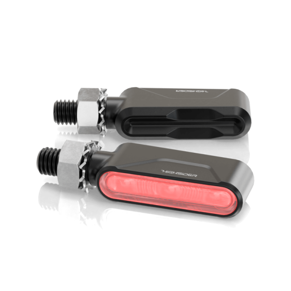 HIGHSIDER pro Ventura-Trek LED Blinker, Brems- & Rücklicht 3in1 1in1, Matt-Schwarz (Paar)
