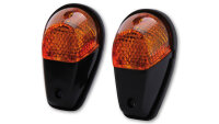 HIGHSIDER smart Verkleidungsblinker Glühlampen Blinker Gehäuse Schwarz / Linse Orange (Paar), Vorn
