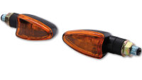 HIGHSIDER smart Arrow Glühlampen Mini-Blinker Gehäuse Schwarz / Linse Orange (Paar), Vorn & Hinten