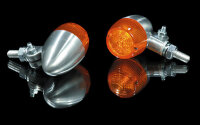 HIGHSIDER smart Bullet Light Glühlampen Blinker Gehäuse Silber / Linse Orange (Stück), Vorn & Hinten