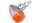 HIGHSIDER smart Bullet Light Glühlampen Blinker Gehäuse Silber / Linse Orange (Stück), Vorn & Hinten