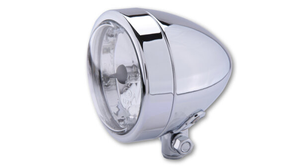 HIGHSIDER smart Scheinwerfer Bullet H4 Chrom Fernlicht, Untere Befestigung, E-Geprüft (1Stck)