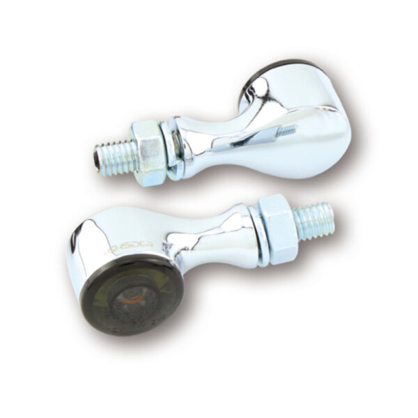 HIGHSIDER pro Apollo Classic LED Blinker/Positionslicht Chrom/Getönt 2in1, E-Geprüft (Paar)
