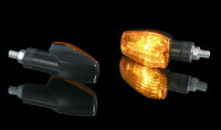 HIGHSIDER smart IMOLA 1 Mini-Blinker, Schwarz, Glas gelb, E-Geprüft, Kurzer Arm, (Paar)