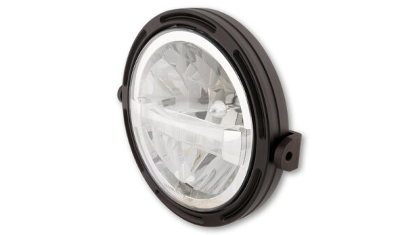 HIGHSIDER pro 7 Zoll Scheinwerfer Frame-R1 Typ 4 LED Schwarz Seitliche Befestigung