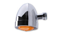 HIGHSIDER smart Bullet Flat Glühlampen Blinker Gehäuse Chrom / Linse Orange (Stück), Vorn & Hinten