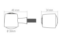 HIGHSIDER pro Enterprise LED Indicator Gehäuse Schwarz / Linse Rauchgrau (Paar), Vorn & Hinten