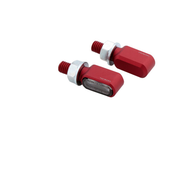 HIGHSIDER pro Little Bronx LED Blinker Rot/Getönt CNC, E-Geprüft (Paar)