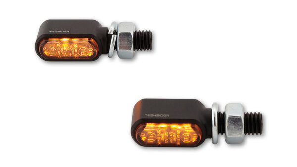 HIGHSIDER pro Little Bronx LED Blinker Schwarz/Getönt CNC, E-Geprüft (Paar)