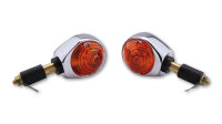 HIGHSIDER smart Ochsenauge Lenkerblinker Chrom/Orange E-Geprüft (Paar)