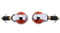 HIGHSIDER smart Ochsenauge Lenkerblinker Chrom/Orange E-Geprüft (Paar)