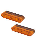 HIGHSIDER pro Star-MX1 Pro LED Indicator Gehäuse Schwarz / Linse Orange (Paar), Vorn & Hinten