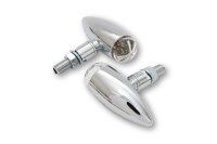 HIGHSIDER pro Micro-Bullet LED Indicator Gehäuse Chrom / Linse Klar (Paar), Vorn & Hinten