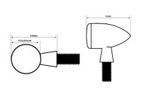 HIGHSIDER pro Micro-Bullet LED Indicator Gehäuse Chrom / Linse Klar (Paar), Vorn & Hinten