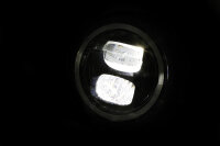 HIGHSIDER pro 5 3/4 Zoll Scheinwerfer Pecos Typ 7 LED Schwarz Matt Mit Standlichtring, E-Geprüft (1Stck)