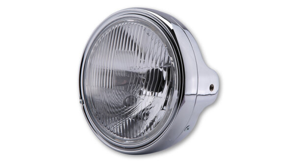 HIGHSIDER smart 7 Zoll LTD Scheinwerfer H4 Chrom geprägtes Glas, Seitliche Befestigung, E-Geprüft (1Stck)