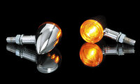 HIGHSIDER smart Bullet Light Glühlampen Blinker Gehäuse Chrom / Linse Orange (Paar), Vorn & Hinten