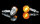 HIGHSIDER smart Bullet Light Glühlampen Blinker Gehäuse Chrom / Linse Orange (Paar), Vorn & Hinten