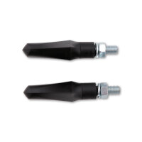 HIGHSIDER smart Shorty-Fin LED Blinker Gehäuse Schwarz / Linse Rauchgrau (Paar), Vorn & Hinten