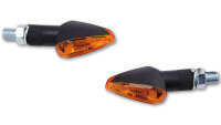 HIGHSIDER smart Peak Glühlampen Blinker Gehäuse Schwarz / Linse Orange (Paar), Vorn & Hinten