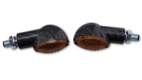 HIGHSIDER smart Cateye Glühlampen Mini-Blinker Gehäuse Schwarz / Linse Rauchgrau (Paar), Vorn & Hinten