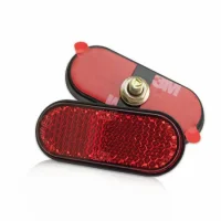 Reflektor Mini Classic | abgerundet | rot | Rand Maße: 55 x 23 x 8mm | Bolzen M5 + 3M  | E-geprüft
