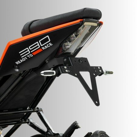 Kennzeichenhalter | KTM RC 125 / 390 | 22-24 verstellbar | schwarz | inkl. Reflektorhalter