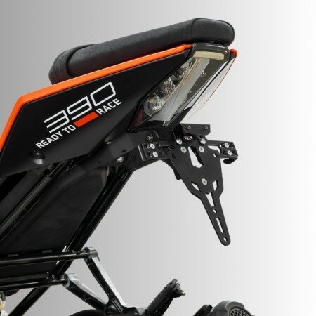 Kennzeichenhalter PRO | KTM RC 125 / 390 | 22-24 verstellbar | schwarz | inkl. Reflektorhalter