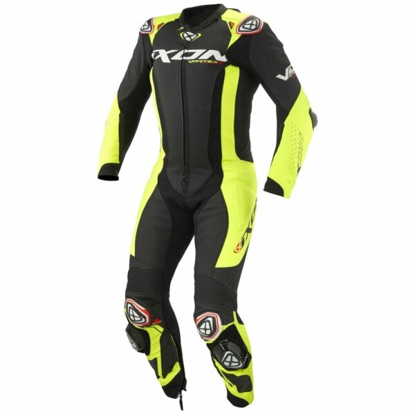 Ixon Lederkombi Vortex 3 Herren, schwarz/fluo-gelb