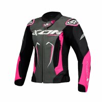 Ixon Lederjacke Vortex 3 Damen, schwarz/pink/weiß