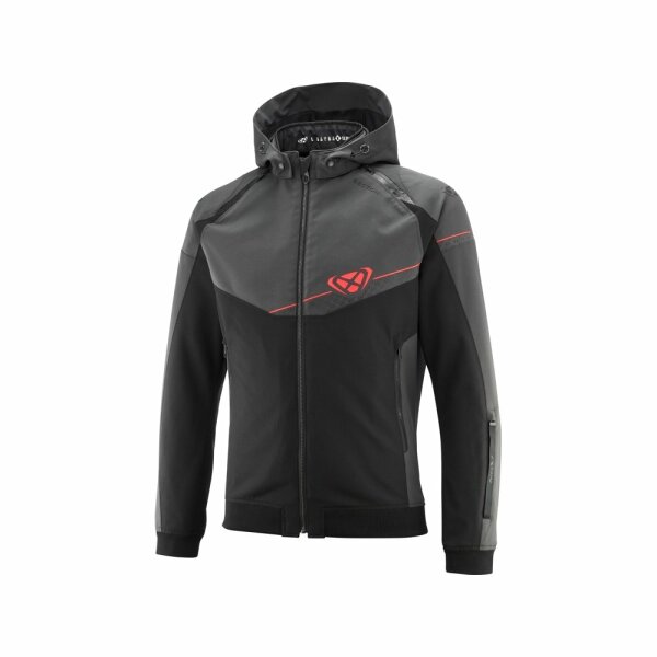 Ixon Textiljacke Section Herren, schwarz/anthrazit/fluo-rot
