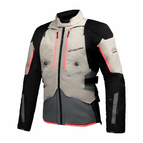 Ixon Textiljacke Vidar Herren, hellgrau/tactic grün/rot
