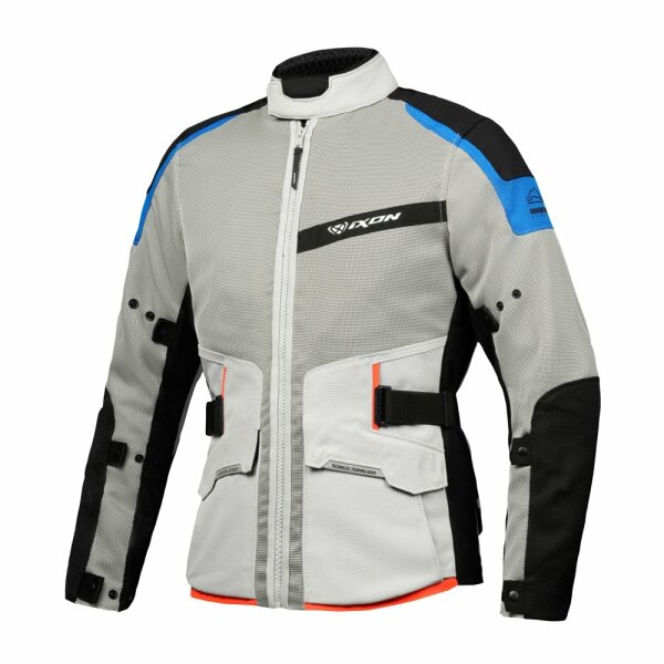 Ixon Textiljacke M-Njord Herren, hellgrau/blau/fluo-rot