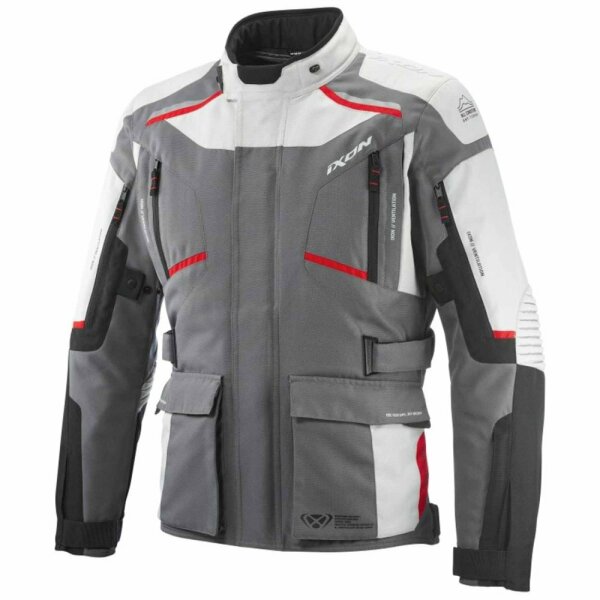 Ixon Textiljacke Midgard Herren, grau/schwarz/rot
