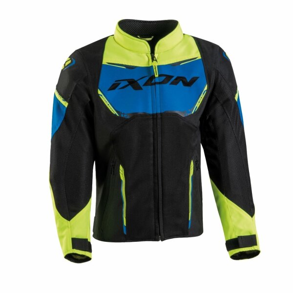 Ixon Textiljacke Striker Air Kids, schwarz/blau/gelb