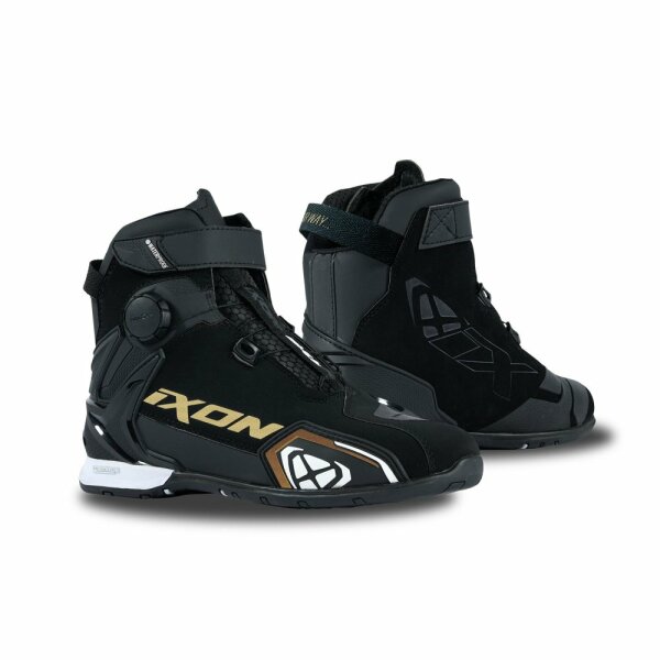 Ixon Motorradschuhe Bull 2 WP Damen, schwarz/weiß/gold