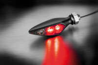 KELLERMANN Rhombus S DF Dark 3in1 LED Rücklicht-Bremslicht-Blinker-Kombination, HR, schwarzes Gehäuse / getöntes Glas