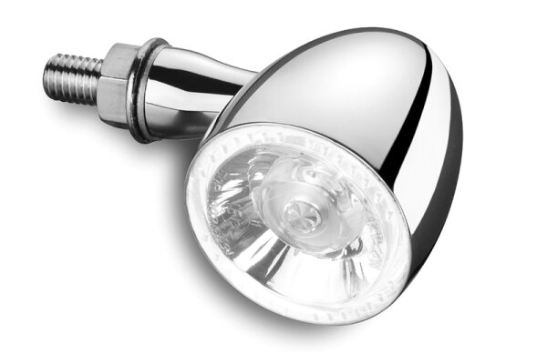 KELLERMANN Bullet 1000 PL White 2in1 LED Blinker-Positionsleuchte-Kombination, chrom Gehäuse / klares Glas