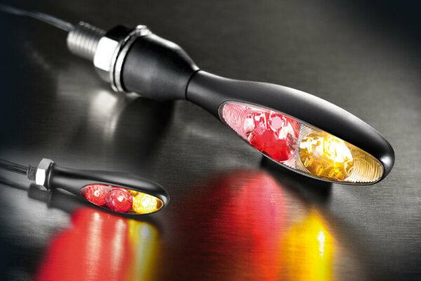 KELLERMANN Micro S DF Dark LED 3in1 Blinker-Rücklicht-Kombination Gehäuse Schwarz / Linse Rauchgrau (Stück), Hinten