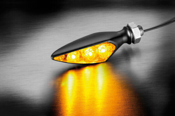 KELLERMANN Rhombus S Extreme LED Indicator Gehäuse  Schwarz / Linse Klar (Stück), Vorn Rechts & Hinten Links