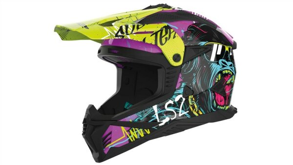 LS2 Crosshelm MX708 Fast II Gorilla violett / neongelb