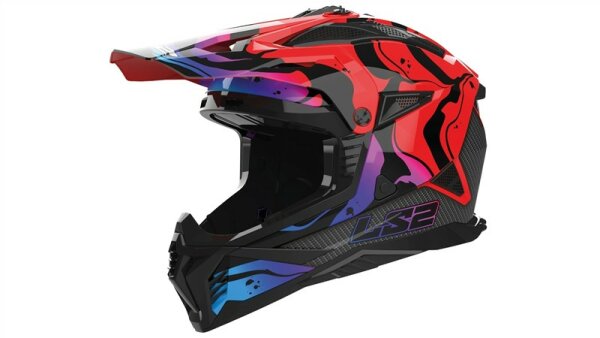 LS2 Crosshelm MX708 Fast II Wash schwarz / rot / bunt
