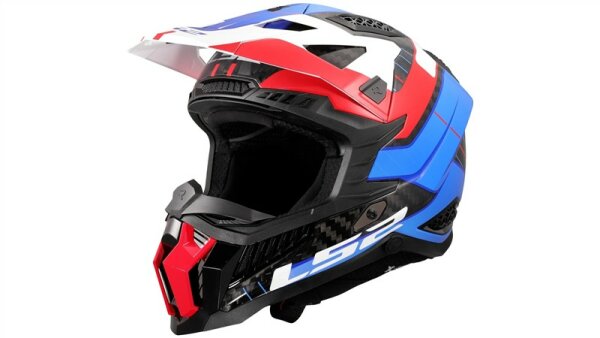 LS2 Crosshelm MX703 X-Force Galuo weiß / rot / blau