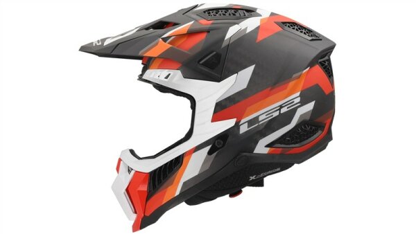 LS2 Crosshelm MX703 X-Force Phantom grau / orange / rot