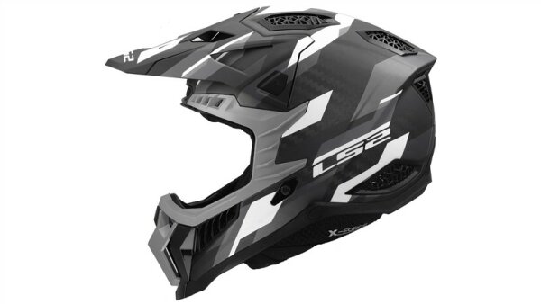 LS2 Crosshelm MX703 X-Force Phantom grau / schwarz / weiß