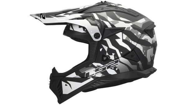 LS2 Crosshelm MX708 Fast II Grotesk schwarz / grau / weiß